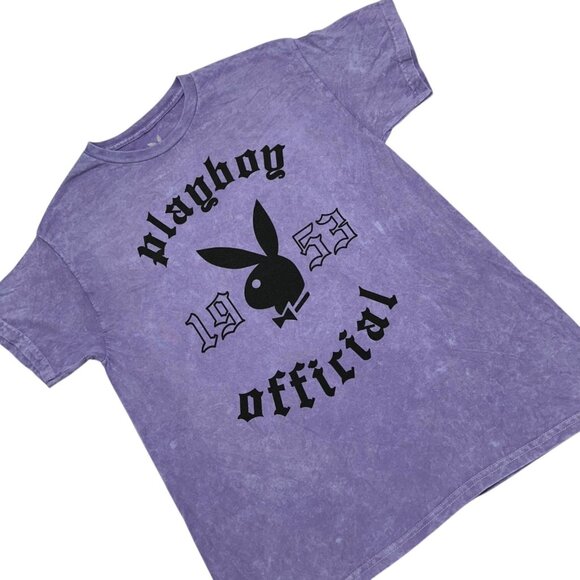 PLAYBOY Tops - Playboy Women Size M Purple 1953 Official Bunny Logo Graphic Print Tee T-Shirt